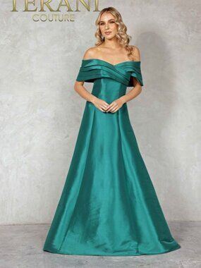 Terani Couture 2112M5404 Off Shoulder Mikado Mother of Bride Gown